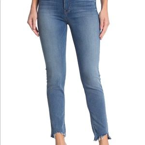 Hudson Barbara High Waist Raw Hem Skinny Jeans